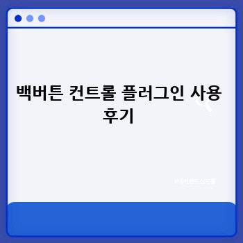 백버튼 컨트롤 플러그인 사용 후기