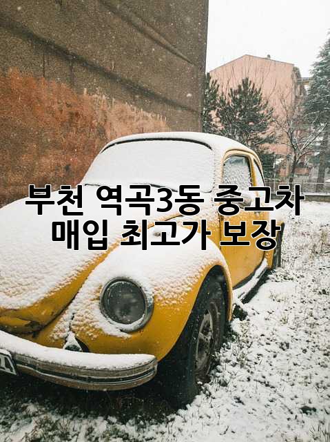 부천 역곡3동 중고차 매입, 최고가 보장!