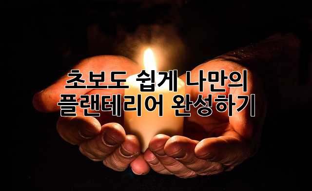 초보도 쉽게! 나만의 플랜테리어 완성하기🌿