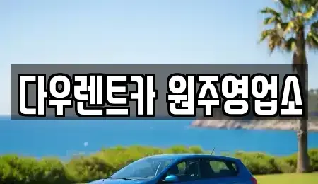 강원특별자치도 원주시 무실동 렌트카 전문 다우렌트카 원주영업소