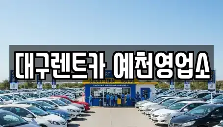 경북 예천군 렌트카 전문 대구렌트카 예천영업소