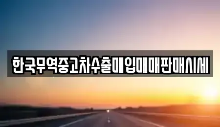 대전 중구 은행동 중고차매입 전문 한국무역중고차수출매입매매판매시세
