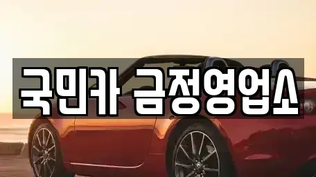 부산광역시 금정구 서동 렌트카 전문 국민카 금정영업소