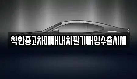 서울특별시 용산구 이태원동 중고차매입 전문 착한중고차매매내차팔기매입수출시세