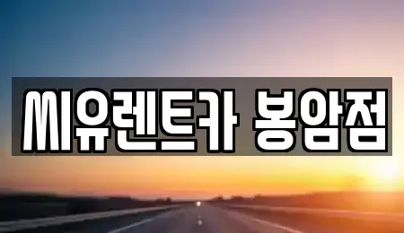 세종특별자치시 연기면 렌트카 전문 씨유렌트카 봉암점