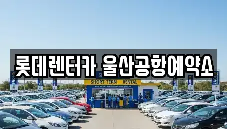 울산광역시 북구 연암동 렌트카 전문 롯데렌터카 울산공항예약소