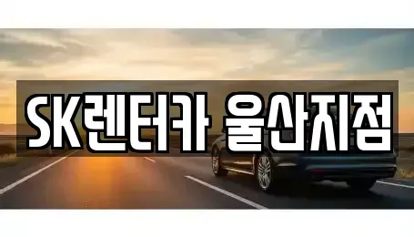 울산광역시 중구 옥교동 렌트카 전문 SK렌터카 울산지점
