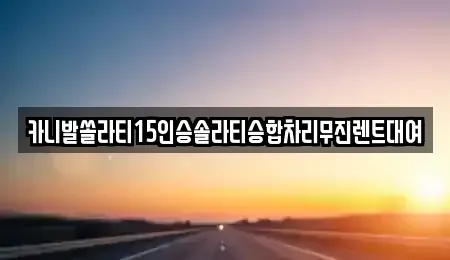 인천광역시 옹진군 북도면 렌트카 전문 카니발쏠라티15인승솔라티승합차리무진렌트대여