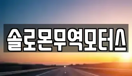 전라남도 여수시 소라면 중고차매매 전문 솔로몬무역모터스