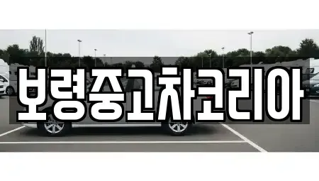 충남 보령시 죽정동 중고차 전문 보령중고차코리아
