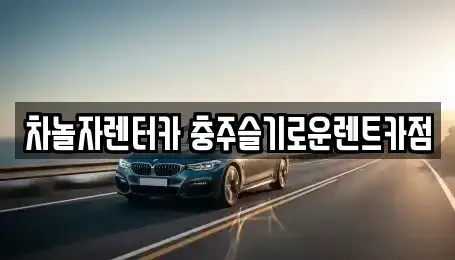 충북 충주시 성남동 렌트카 전문 차놀자렌터카 충주슬기로운렌트카점